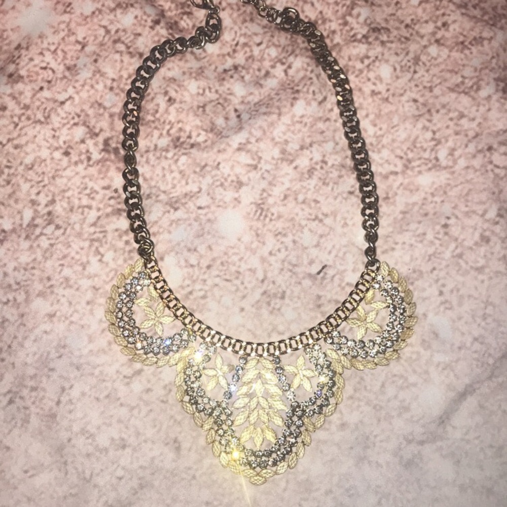 ALDO Gold Cream with silver jewels Necklace